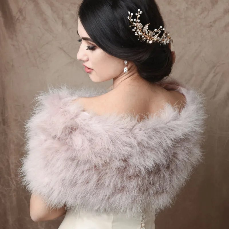Lucy Lavendar Marabou Feather Shrug