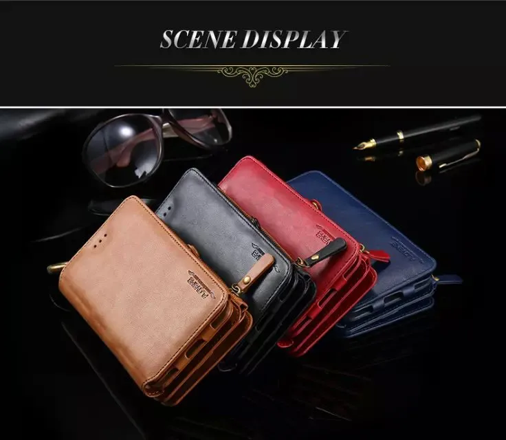 Luxury PU Leather Case For 8 Plus X XR XS Max 11 Flip Stand Wallet Cases For  8 7 Plus 6s SE Pouch Capinhas
