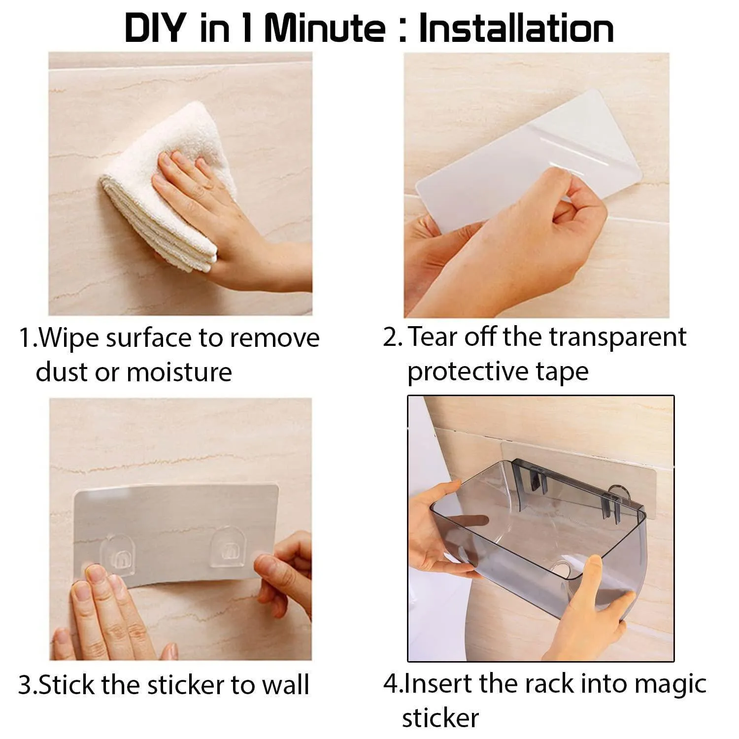 Magic Sticker Series Wall Mounted Toilet Paper Holder Stand for Bathroom
