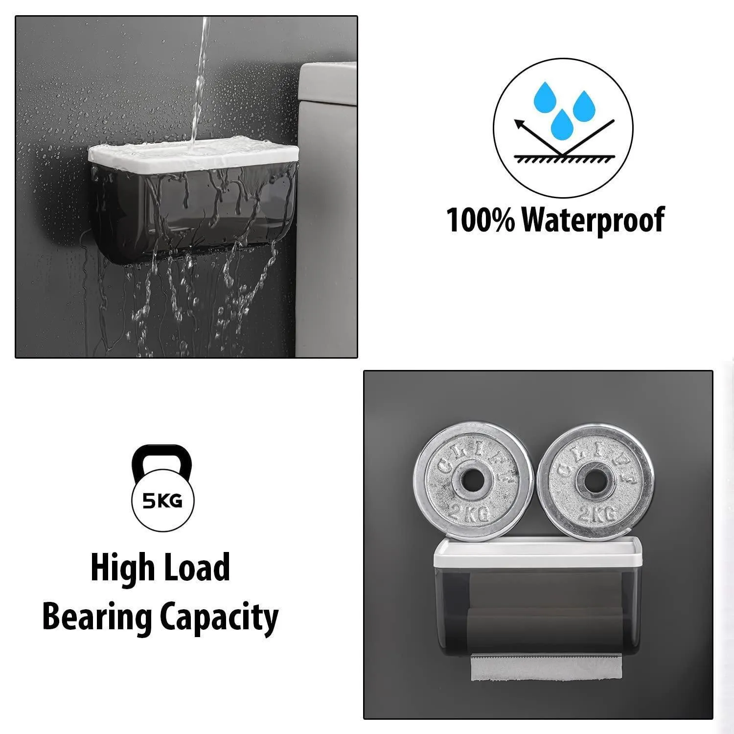 Magic Sticker Series Wall Mounted Toilet Paper Holder Stand for Bathroom