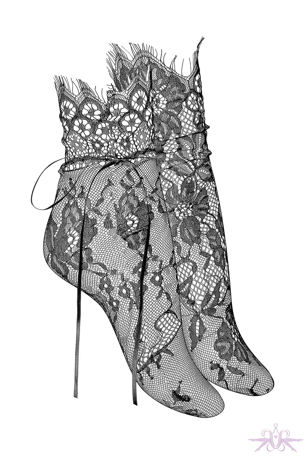 Maison Close Black Lace Socks