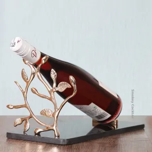 Marble Bottle Holder with Metal Leaf