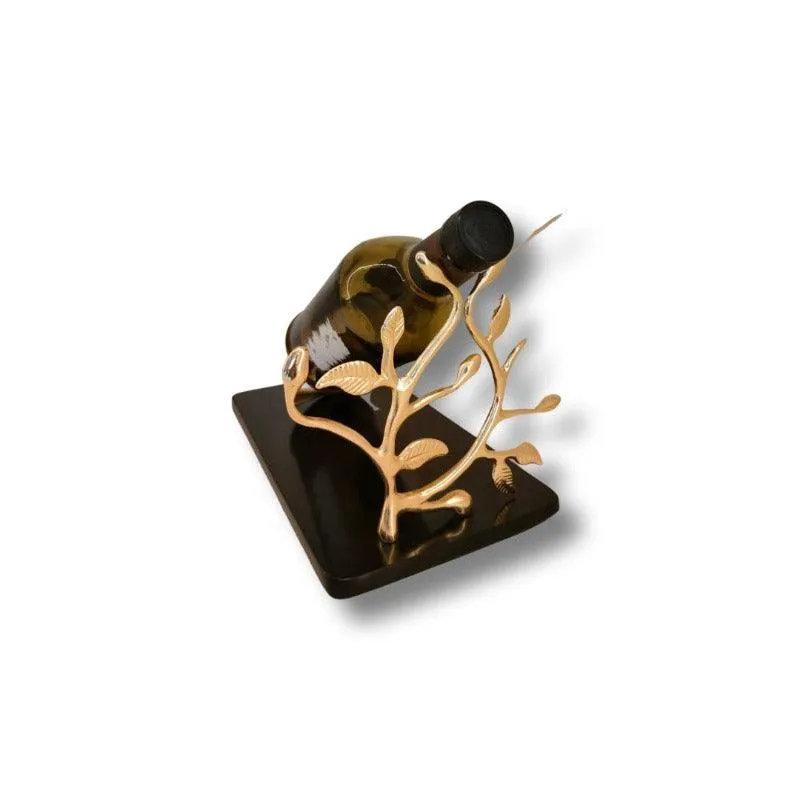 Marble Bottle Holder with Metal Leaf