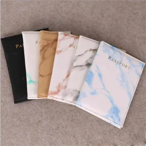 Marble Passport Holder Wallet Leather