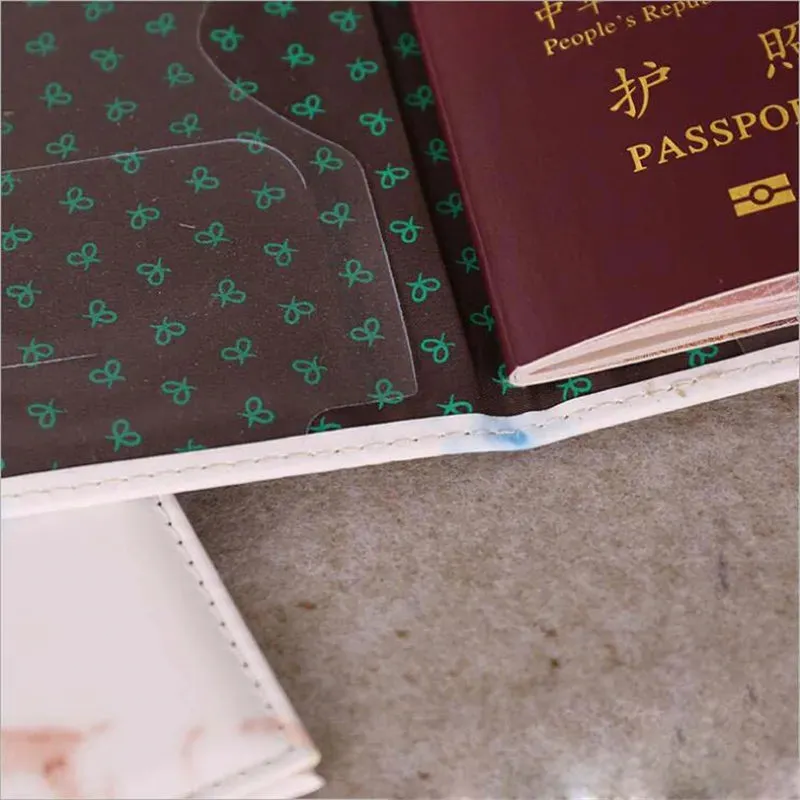 Marble Passport Holder Wallet Leather
