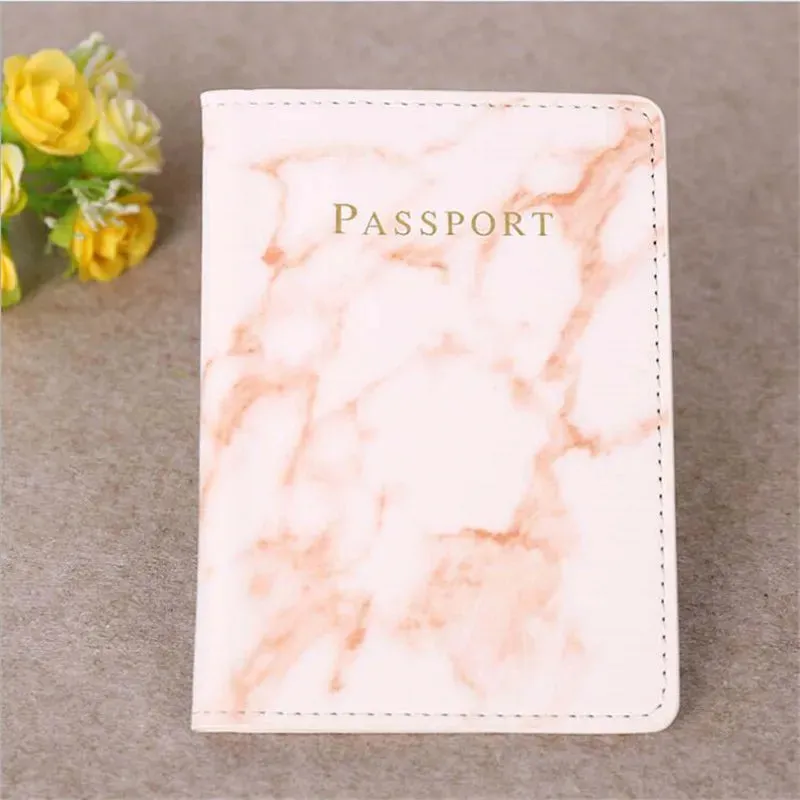 Marble Passport Holder Wallet Leather