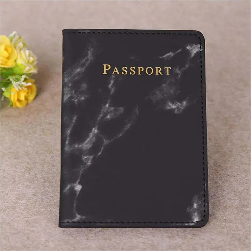 Marble Passport Holder Wallet Leather