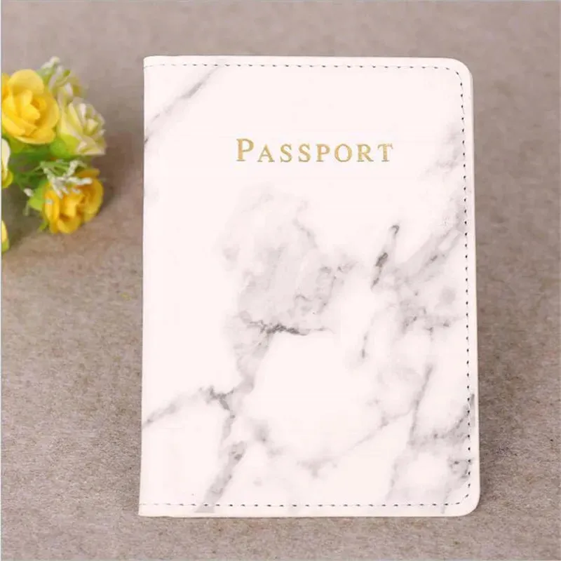 Marble Passport Holder Wallet Leather