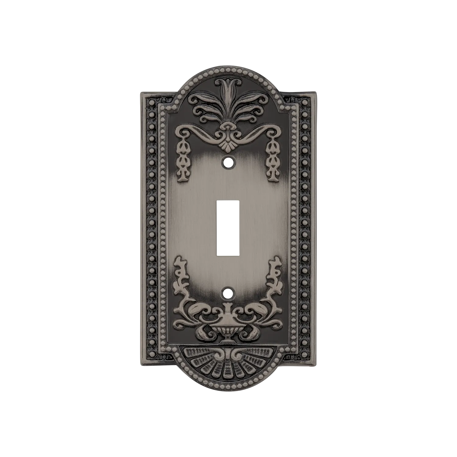 Meadows Switch Plate with Single Toggle in Antique Pewter