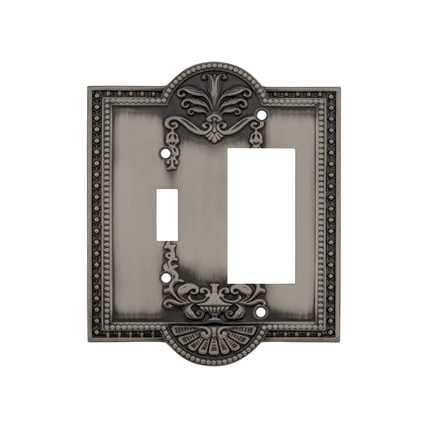 Meadows Switch Plate with Toggle and Rocker in Antique Pewter