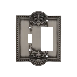 Meadows Switch Plate with Toggle and Rocker in Antique Pewter