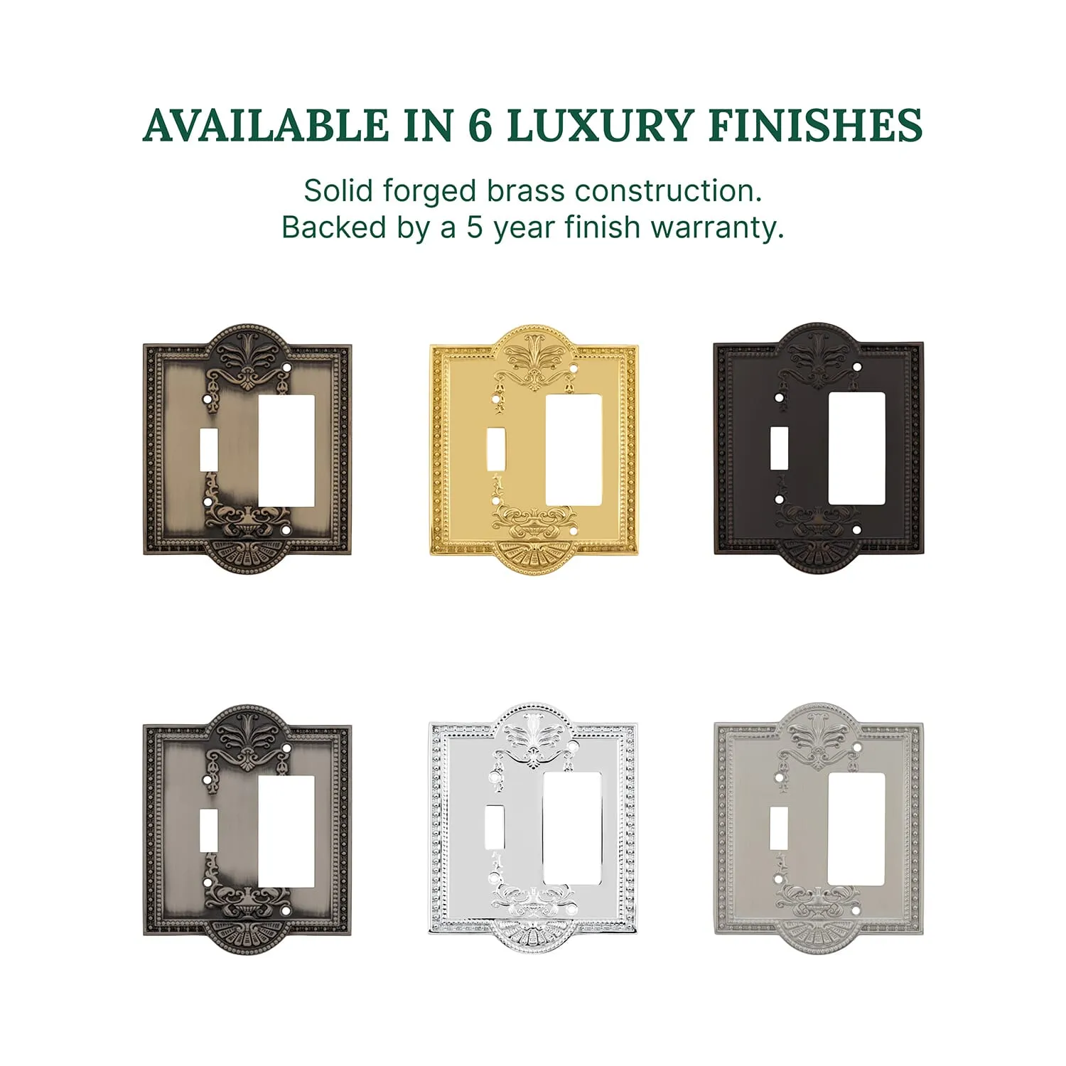 Meadows Switch Plate with Toggle and Rocker in Antique Pewter