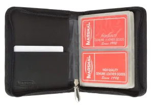 Medium Genuine Leather Zip Around Business Credit Card Holder 2670 CF (C)