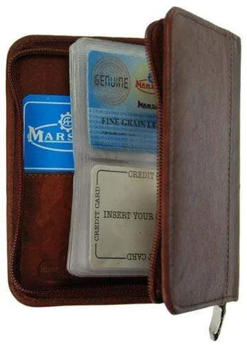 Medium Genuine Leather Zip Around Business Credit Card Holder 2670 CF (C)