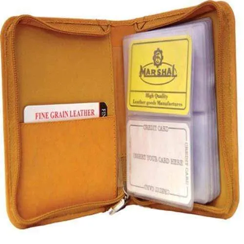Medium Genuine Leather Zip Around Business Credit Card Holder 2670 CF (C)