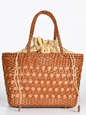 Medium straw handbag