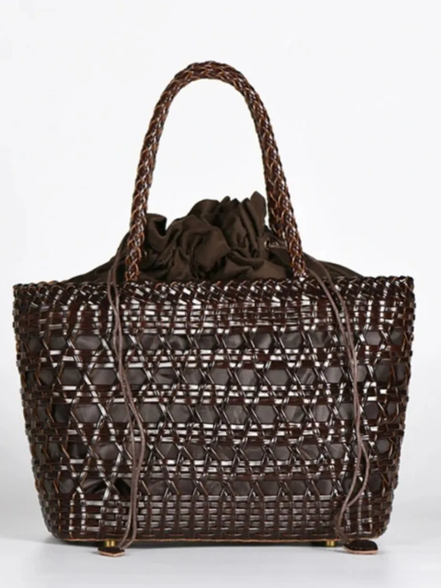 Medium straw handbag