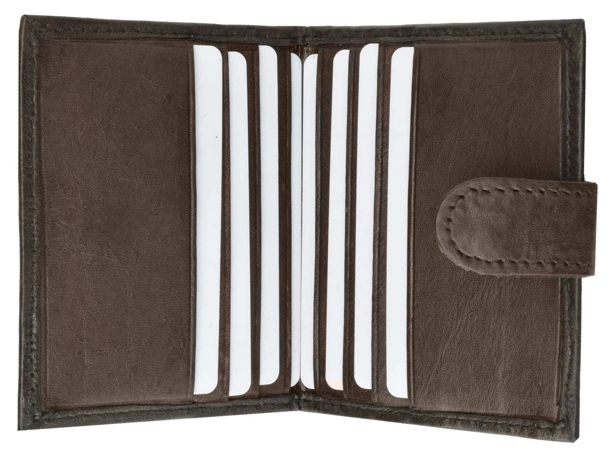 Mens Leather Lambskin Mini Coin Pocket ID Bifold Wallet 1521 (C)