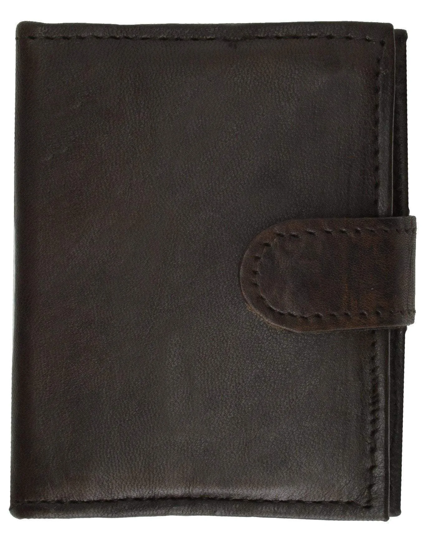 Mens Leather Lambskin Mini Coin Pocket ID Bifold Wallet 1521 (C)
