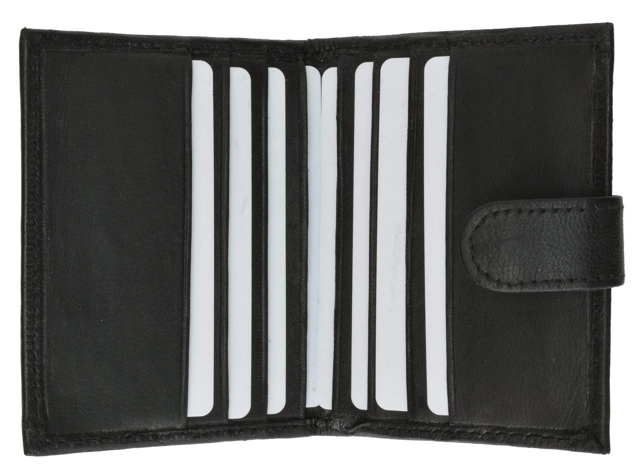 Mens Leather Lambskin Mini Coin Pocket ID Bifold Wallet 1521 (C)