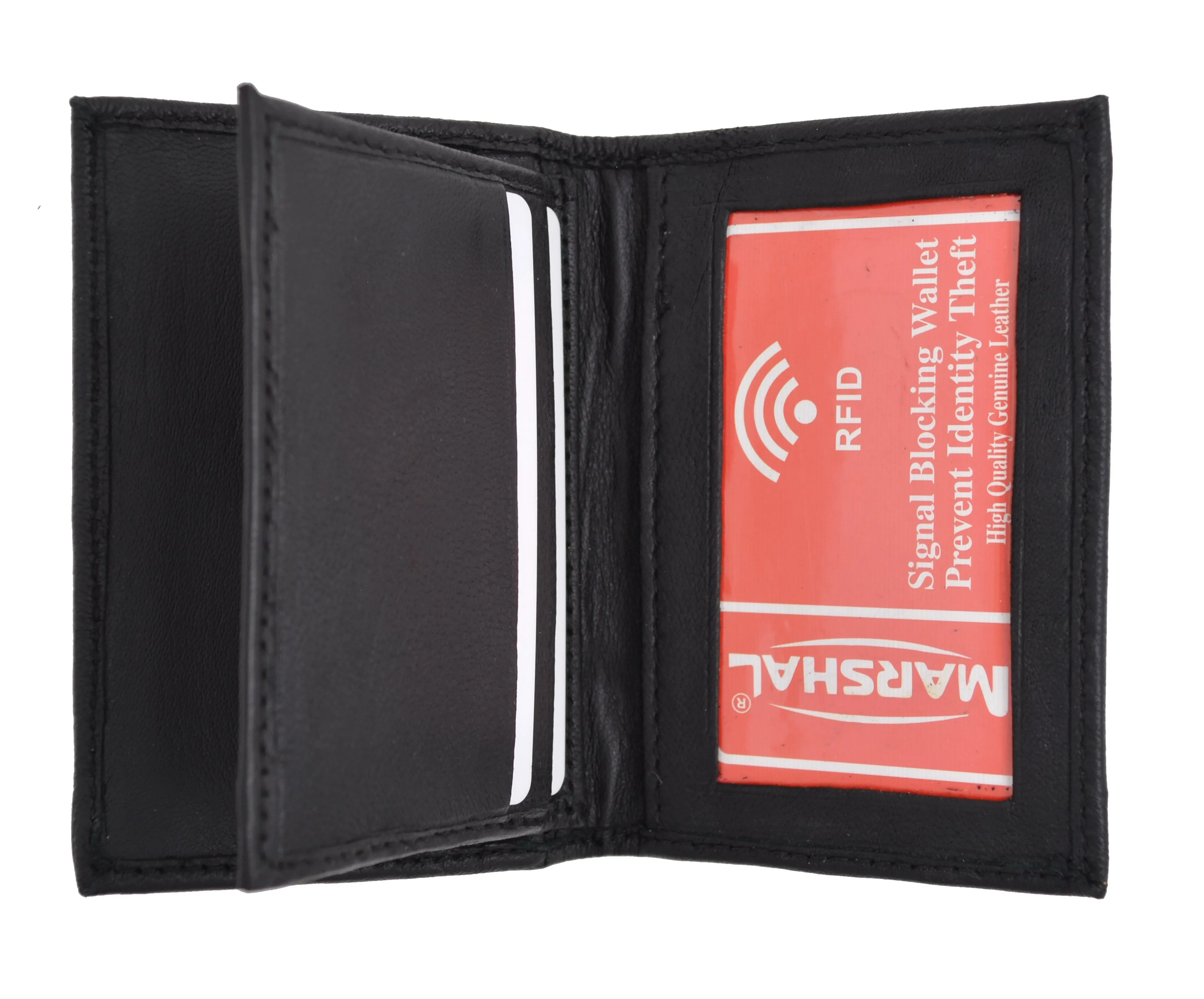 Men's RFID Blocking Soft Premium Leather Center Flap Credit Card ID Holder Bifold Wallet RFIDP155