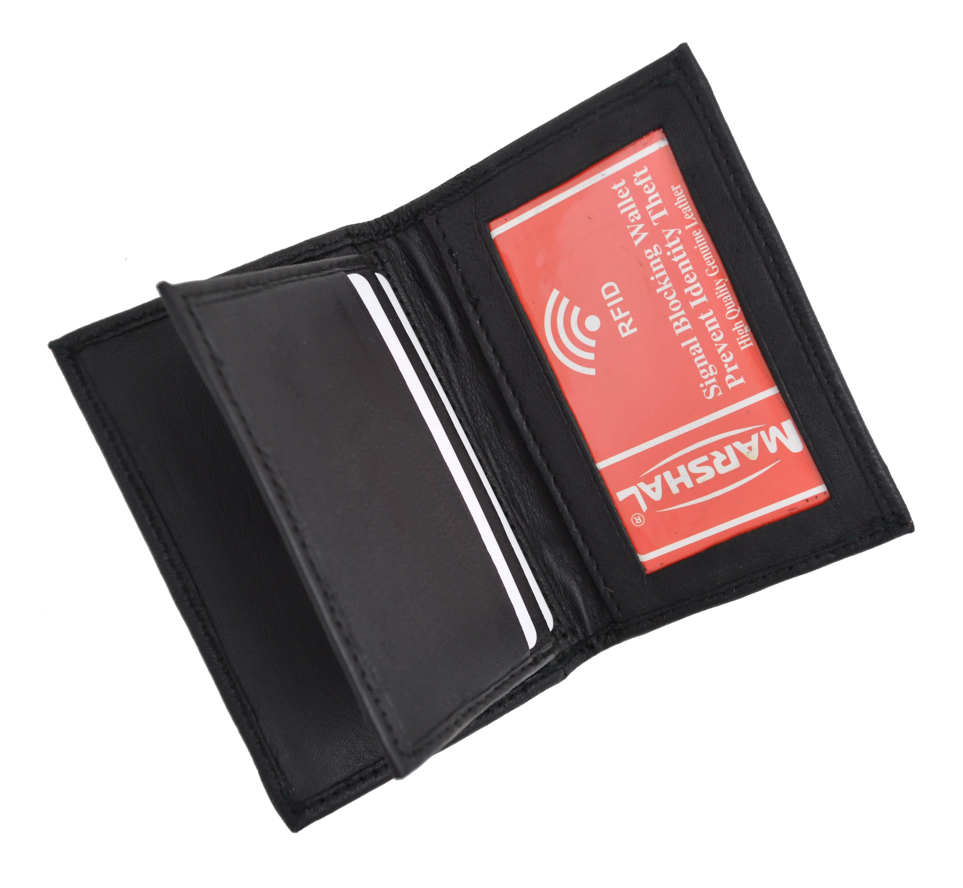Men's RFID Blocking Soft Premium Leather Center Flap Credit Card ID Holder Bifold Wallet RFIDP155