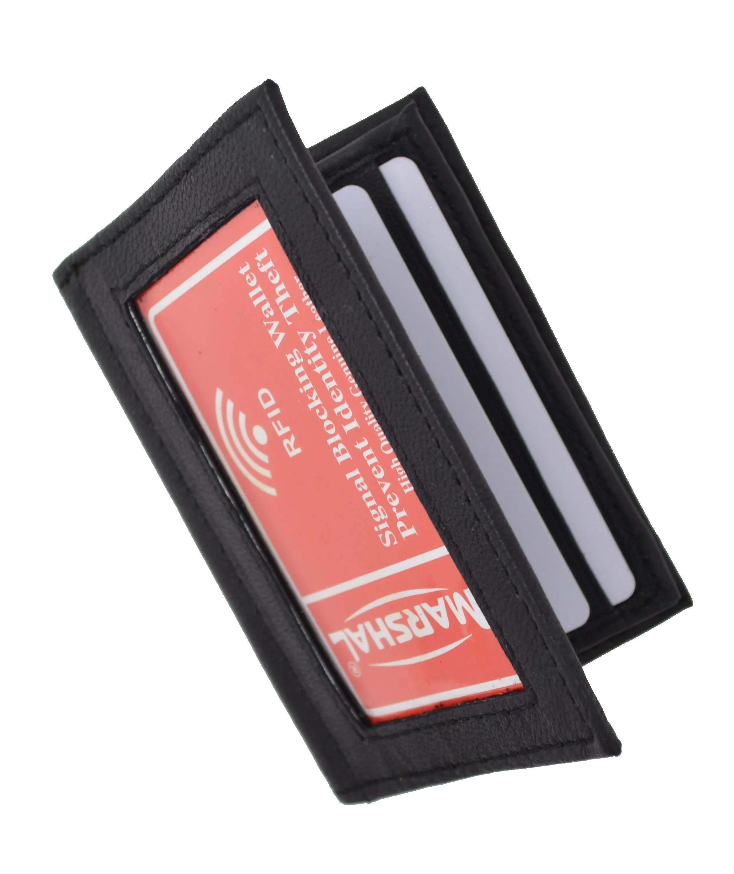 Men's RFID Blocking Soft Premium Leather Center Flap Credit Card ID Holder Bifold Wallet RFIDP155