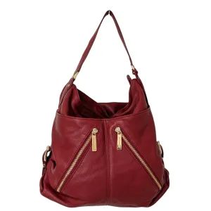 MICHAEL Michael Kors Portland Mandarin Red Leather Hobo Bag