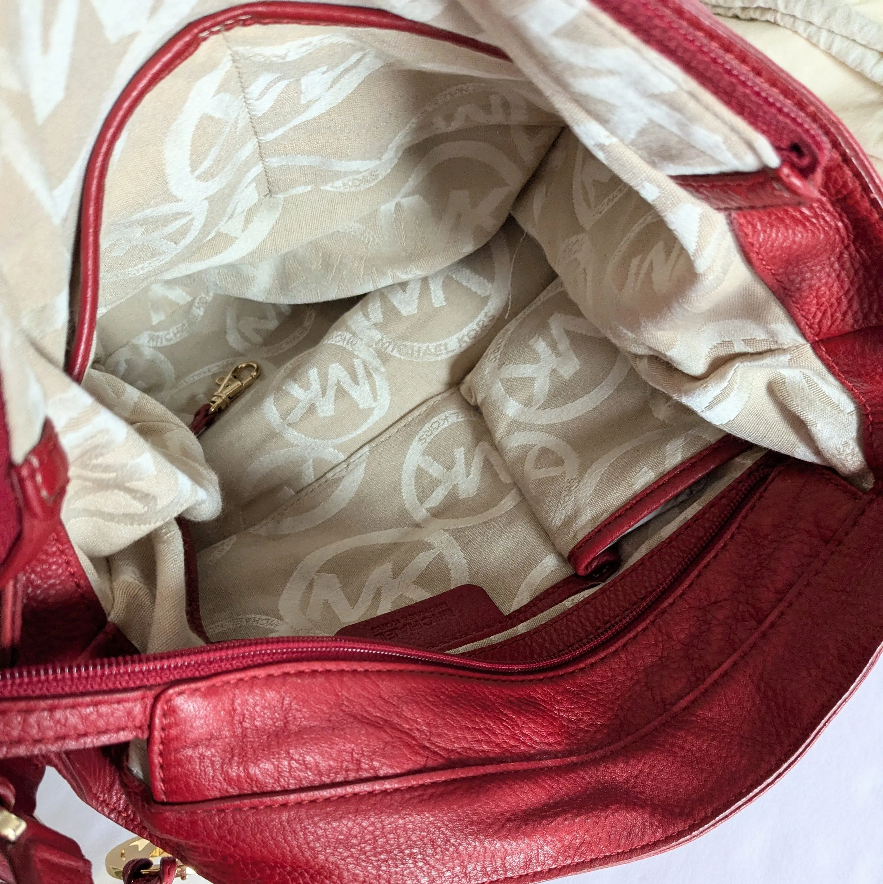 MICHAEL Michael Kors Portland Mandarin Red Leather Hobo Bag