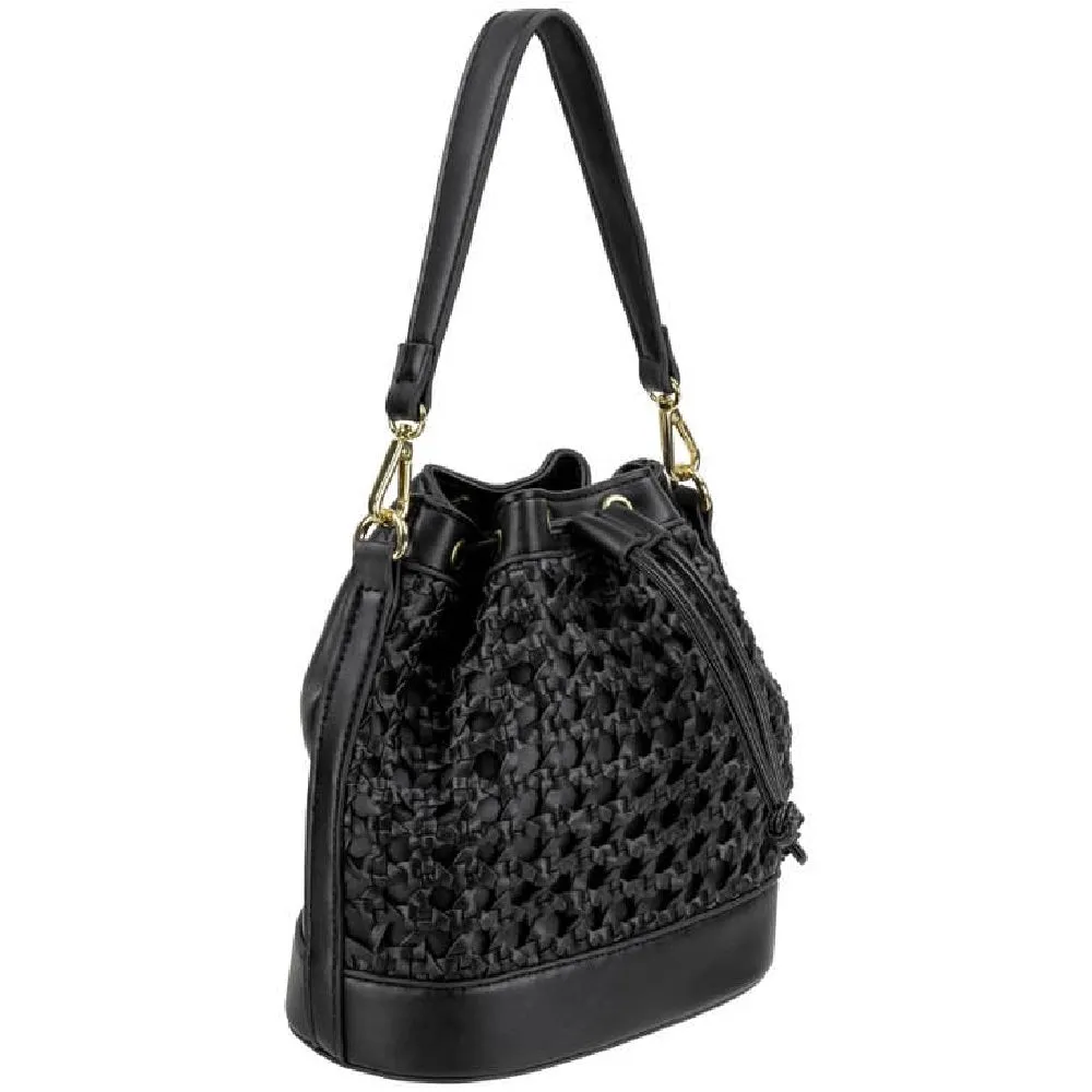 Mini Faux Leather Bucket Bag