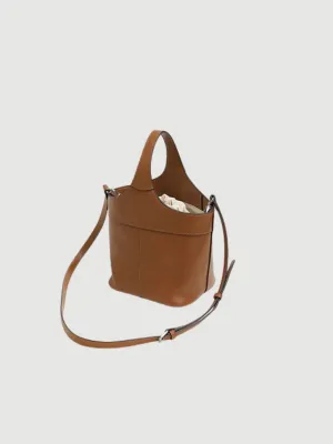 Minimalist Genuine Leather Bucket Bag