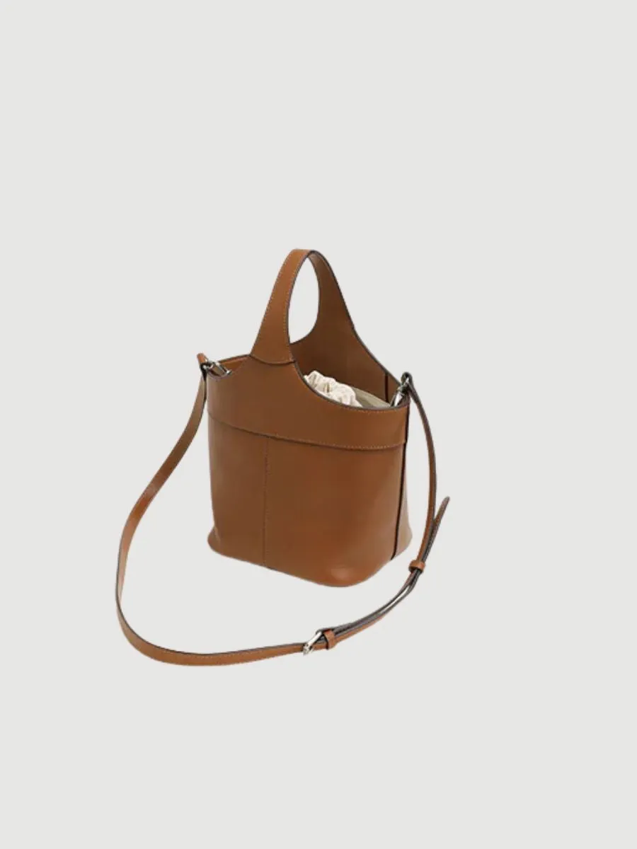 Minimalist Genuine Leather Bucket Bag