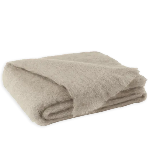 Mohair Throw, Taupe