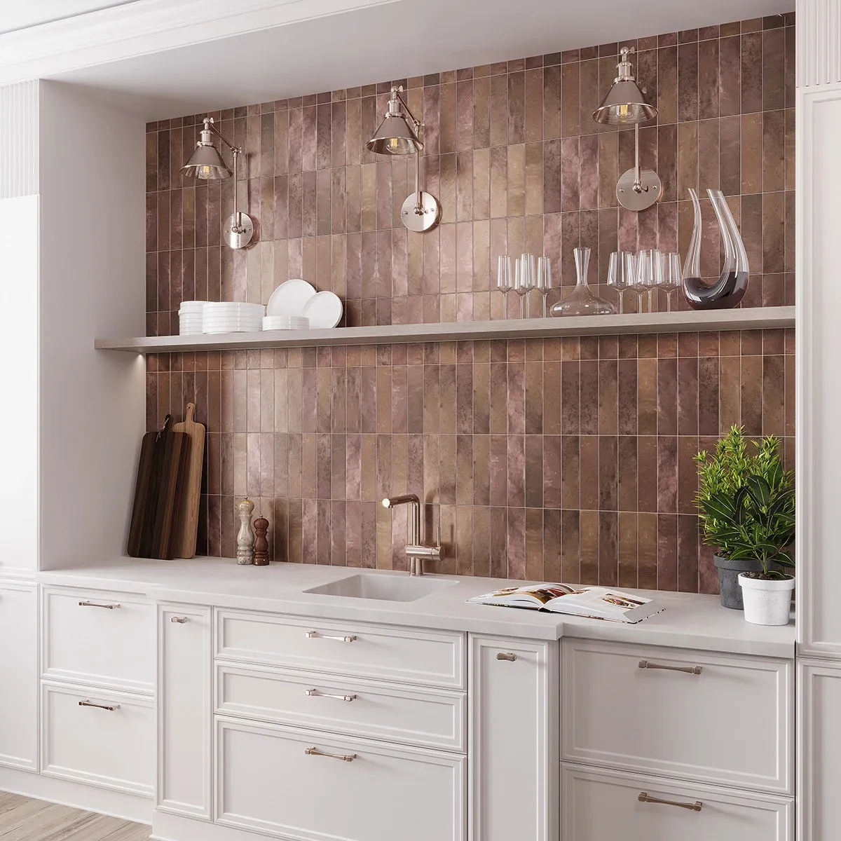Molten Bronze Brick Ceramic Subway Tile