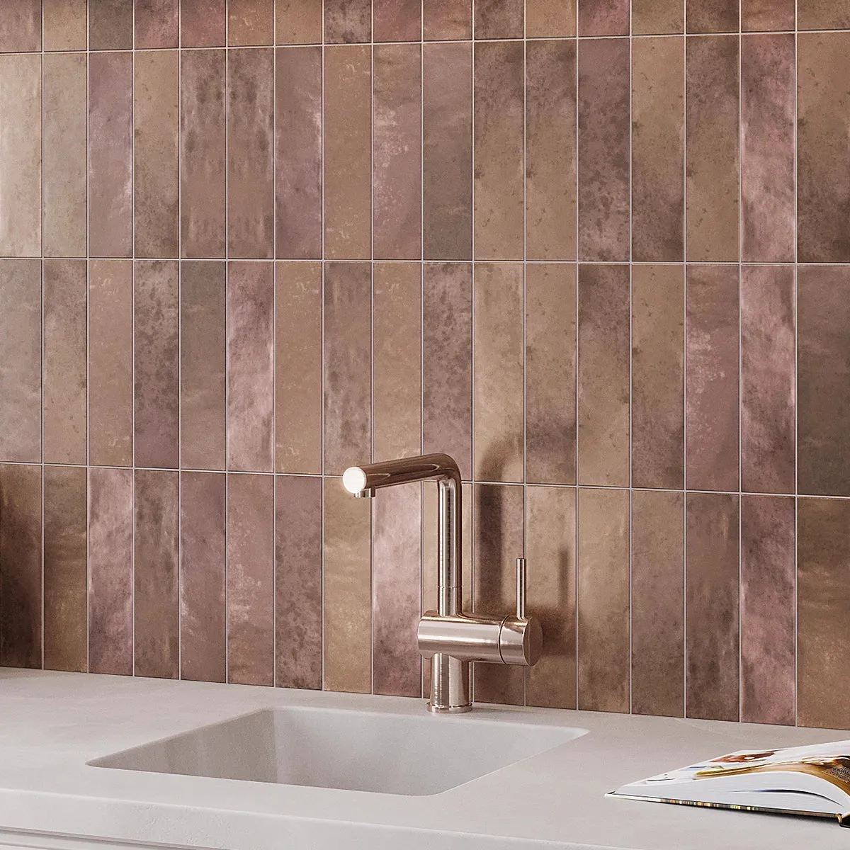 Molten Bronze Brick Ceramic Subway Tile