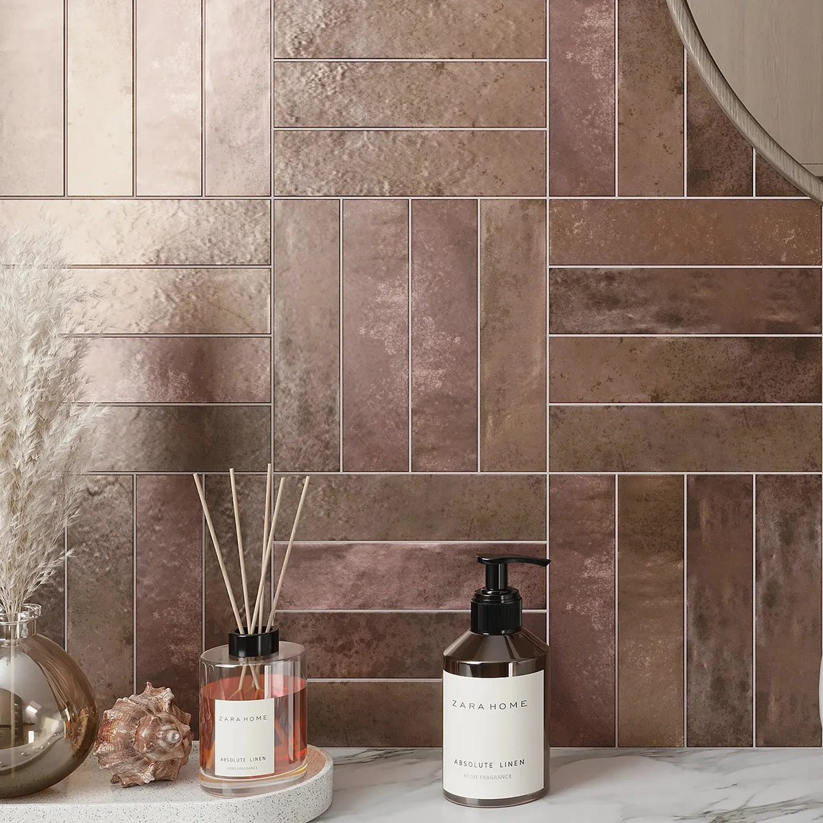 Molten Bronze Brick Ceramic Subway Tile