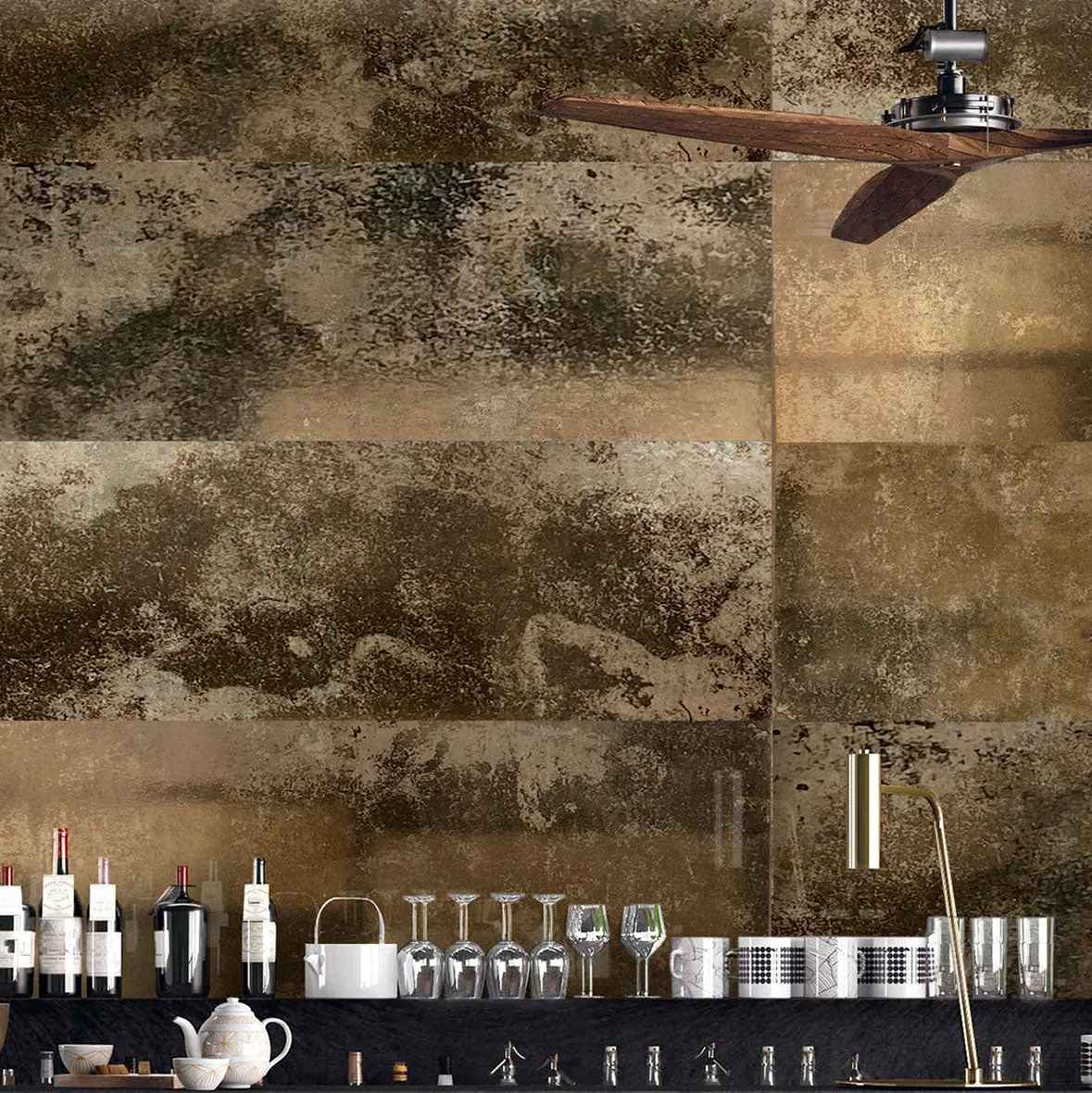 Molten Gold 16x48 Large Format Ceramic Tile