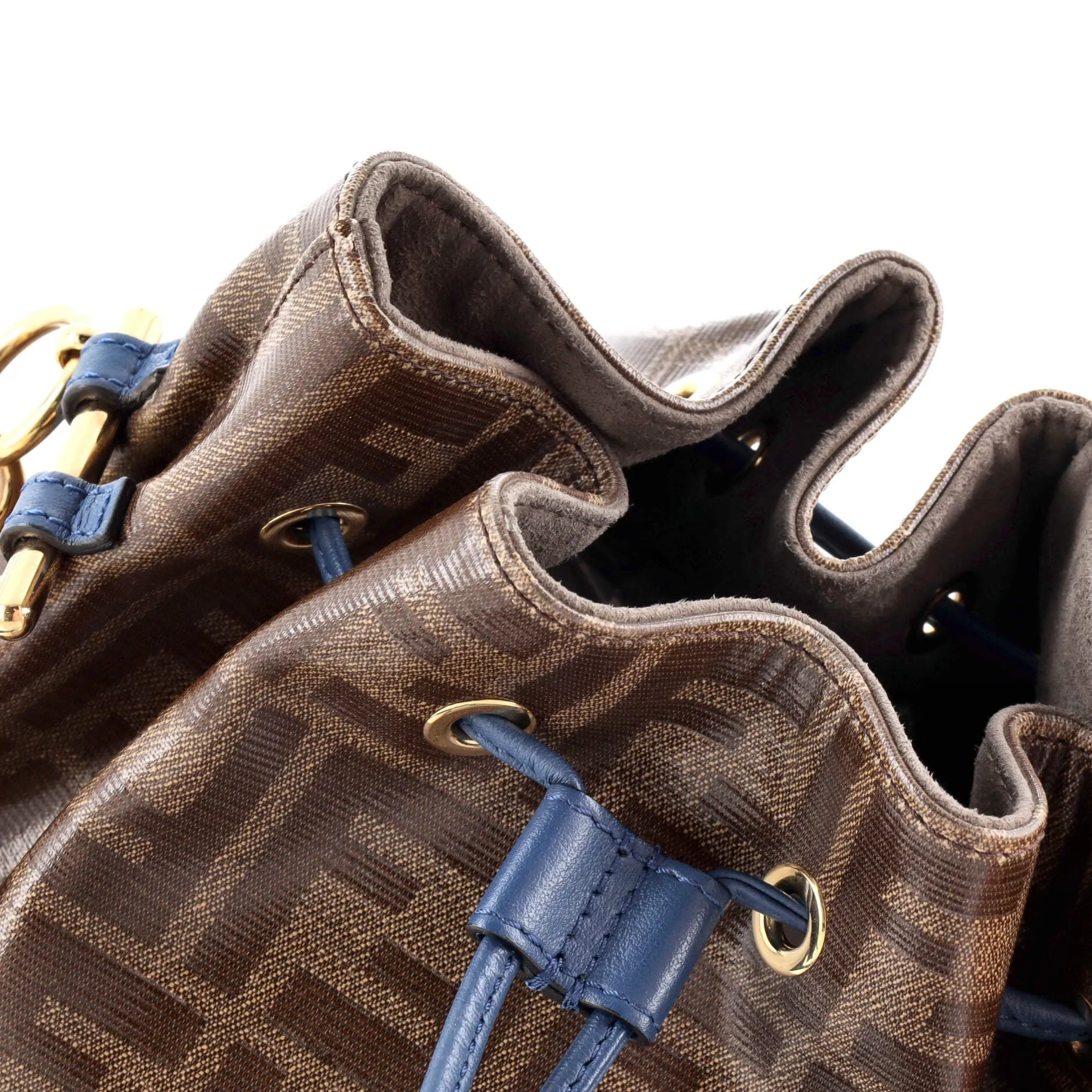 Mon Tresor Bucket Bag Zucca Coated Canvas Small