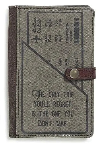 Mona B - Pack of Travel Passport Holder Credit Card Wallet Case and Luggage Tag (2 Items) (Trip Regrets Passport Wallet and Luggage Tag)