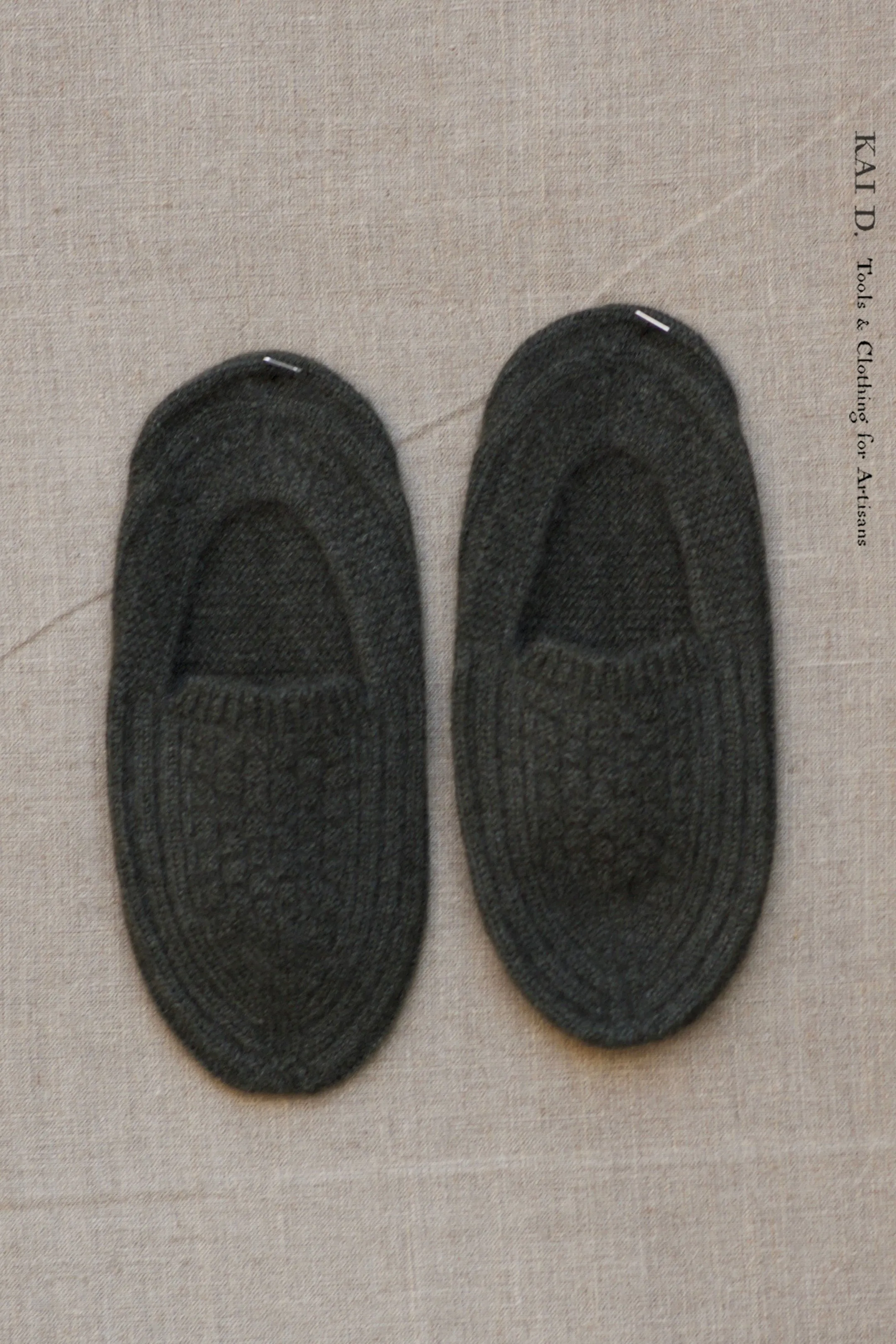 Mongolian Cashmere Prayer Slippers - Green Heather - Men’s, Women's