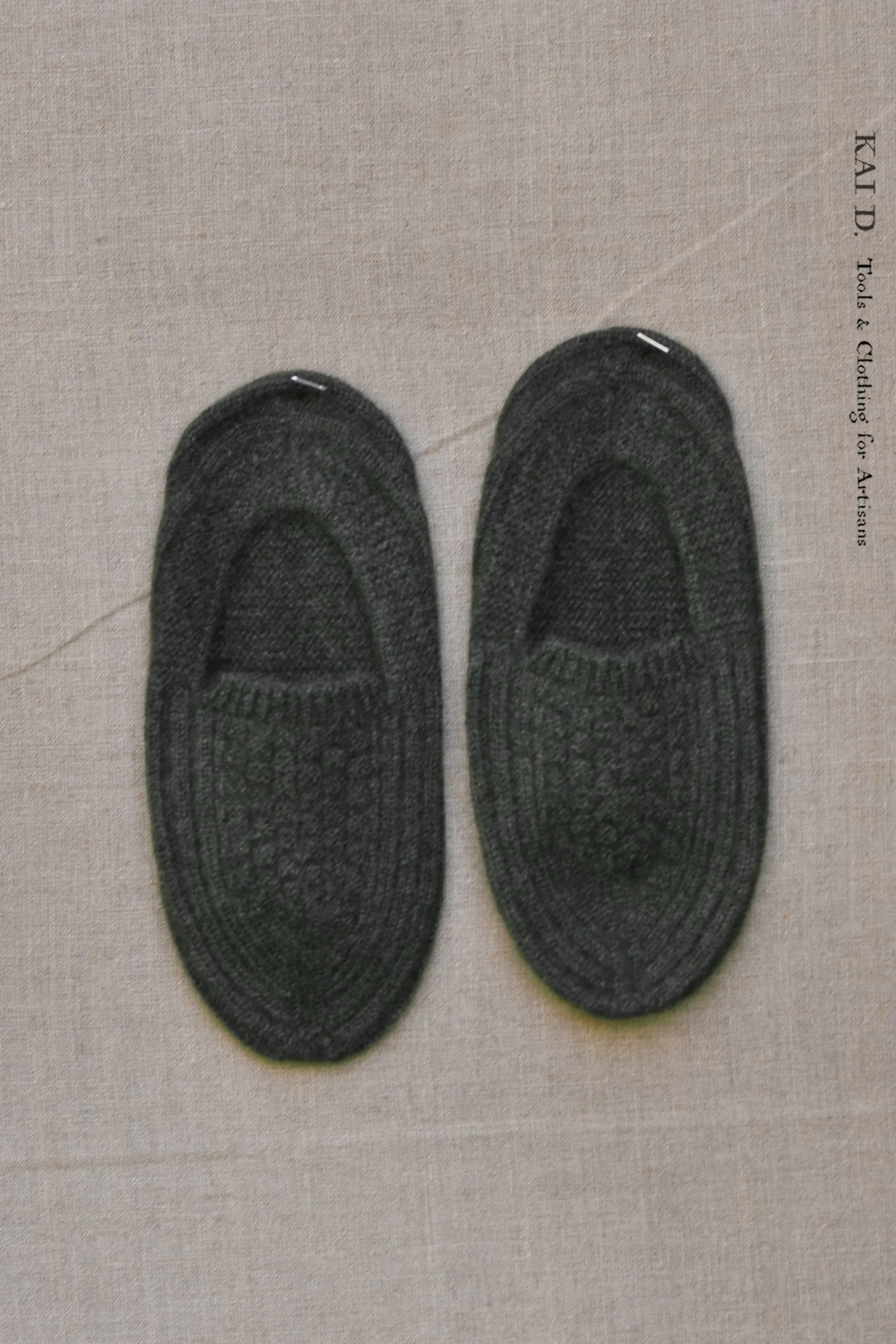 Mongolian Cashmere Prayer Slippers - Green Heather - Men’s, Women's