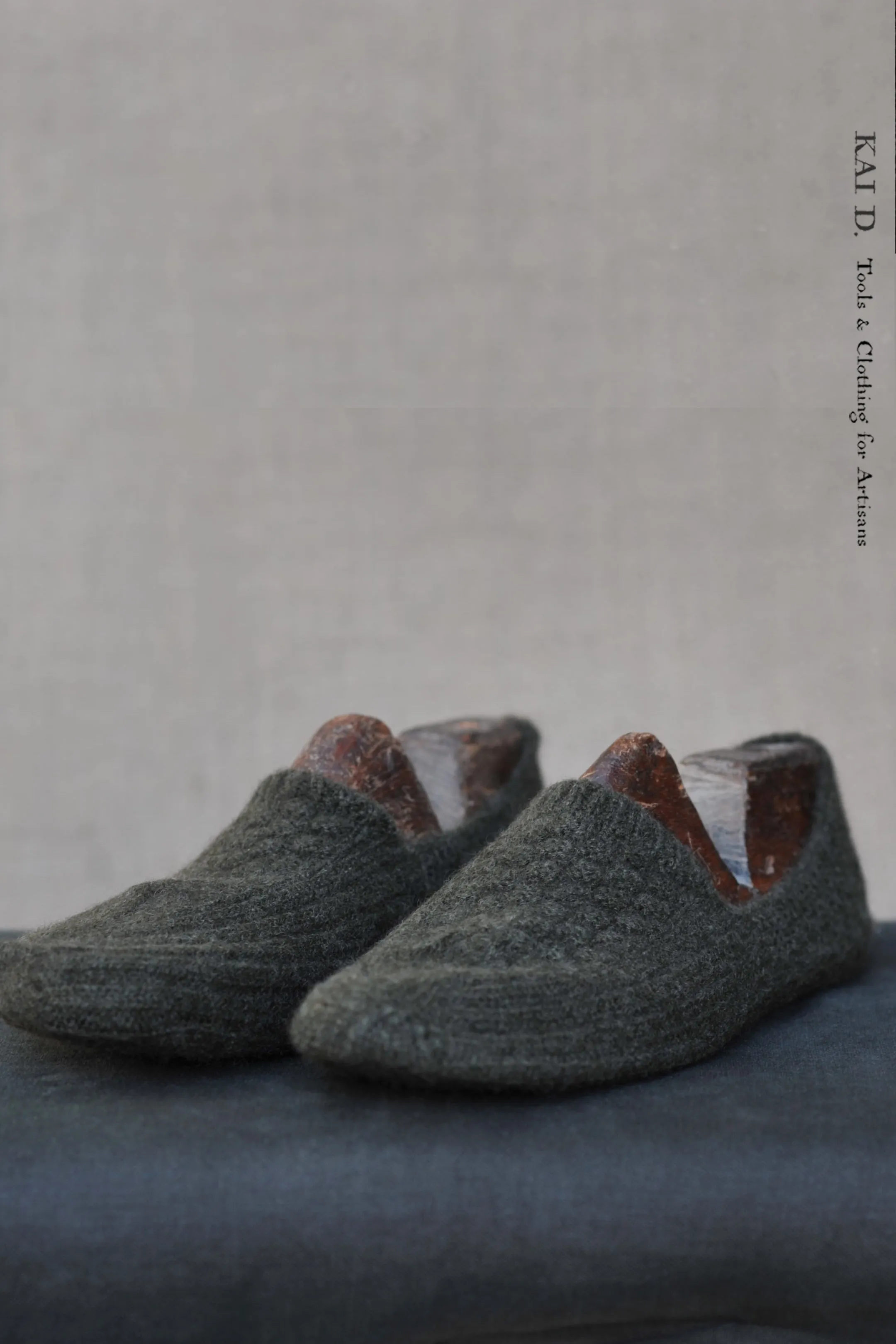 Mongolian Cashmere Prayer Slippers - Green Heather - Men’s, Women's