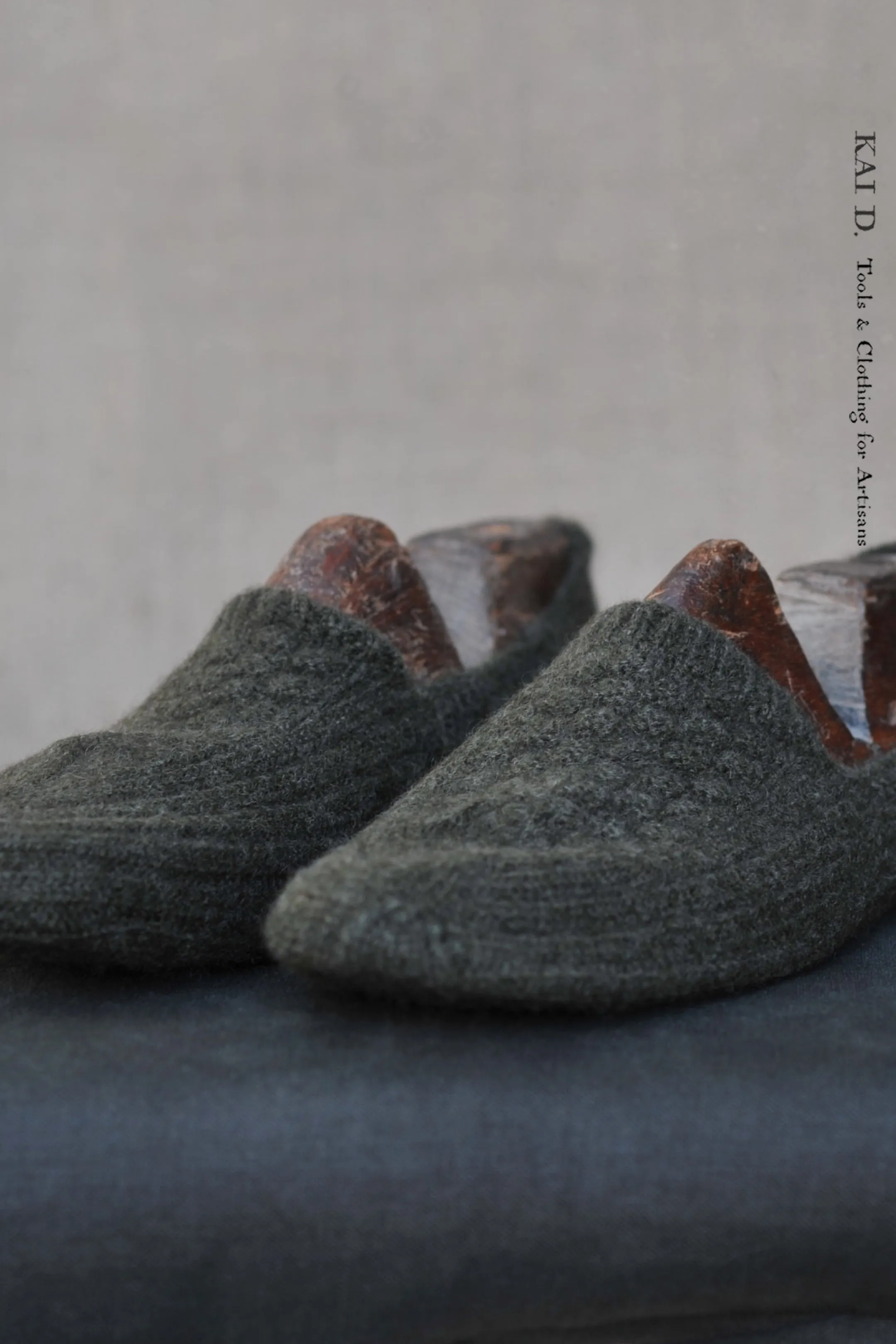 Mongolian Cashmere Prayer Slippers - Green Heather - Men’s, Women's