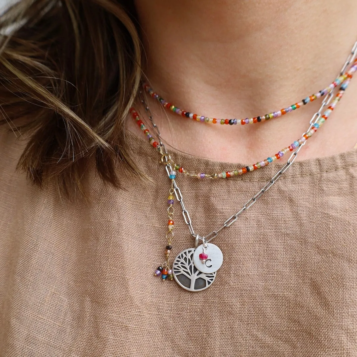 Multi Colored CZ Wrap Bracelet & Necklace