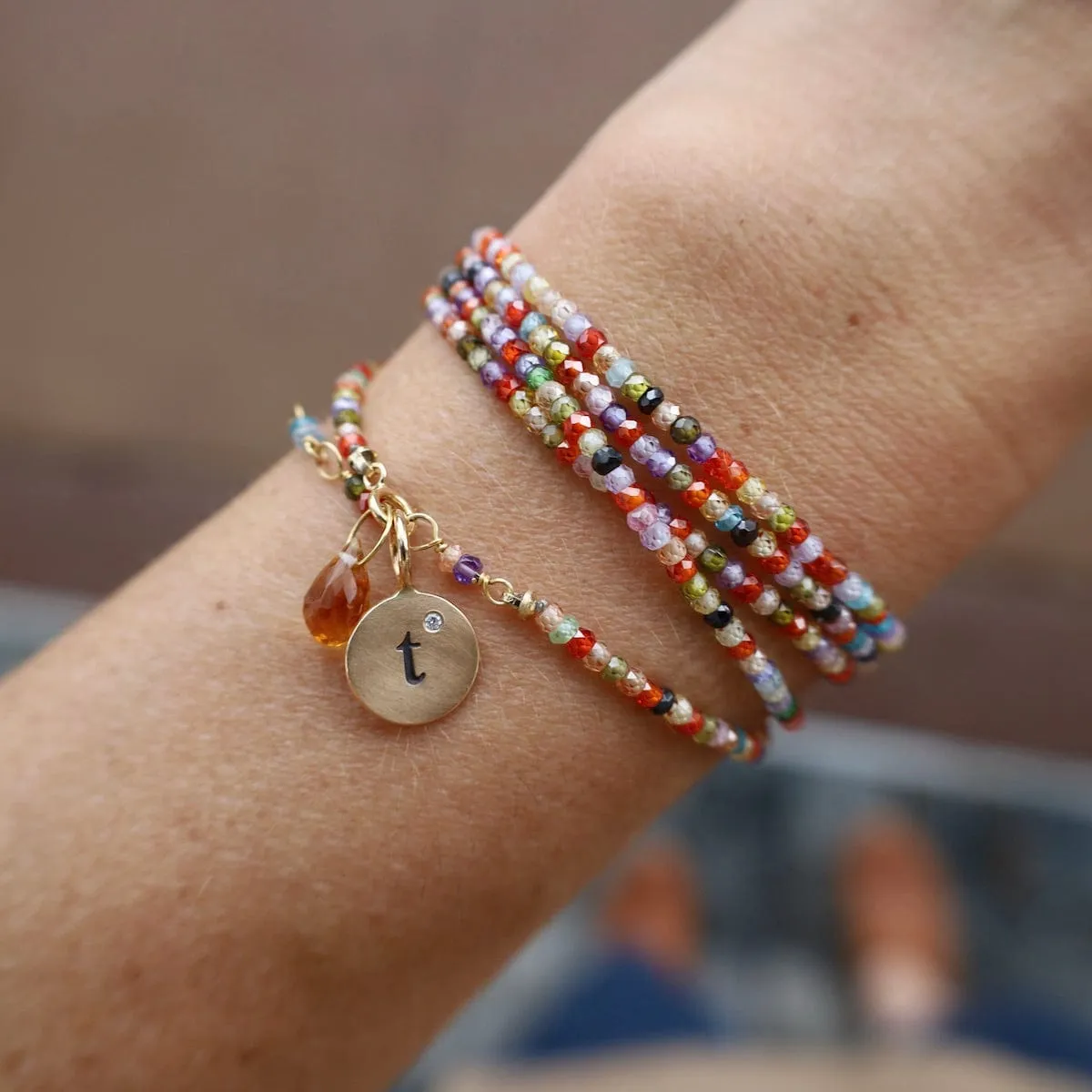 Multi Colored CZ Wrap Bracelet & Necklace