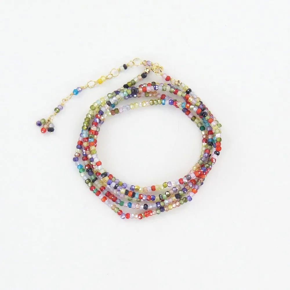 Multi Colored CZ Wrap Bracelet & Necklace