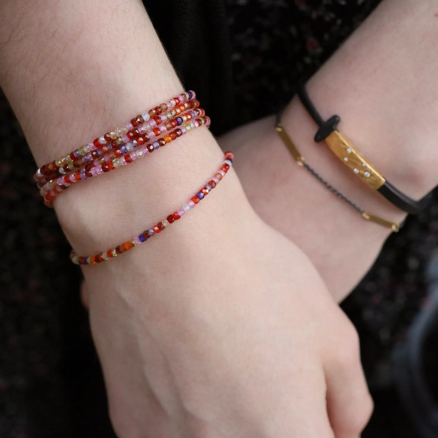 Multi Colored CZ Wrap Bracelet & Necklace