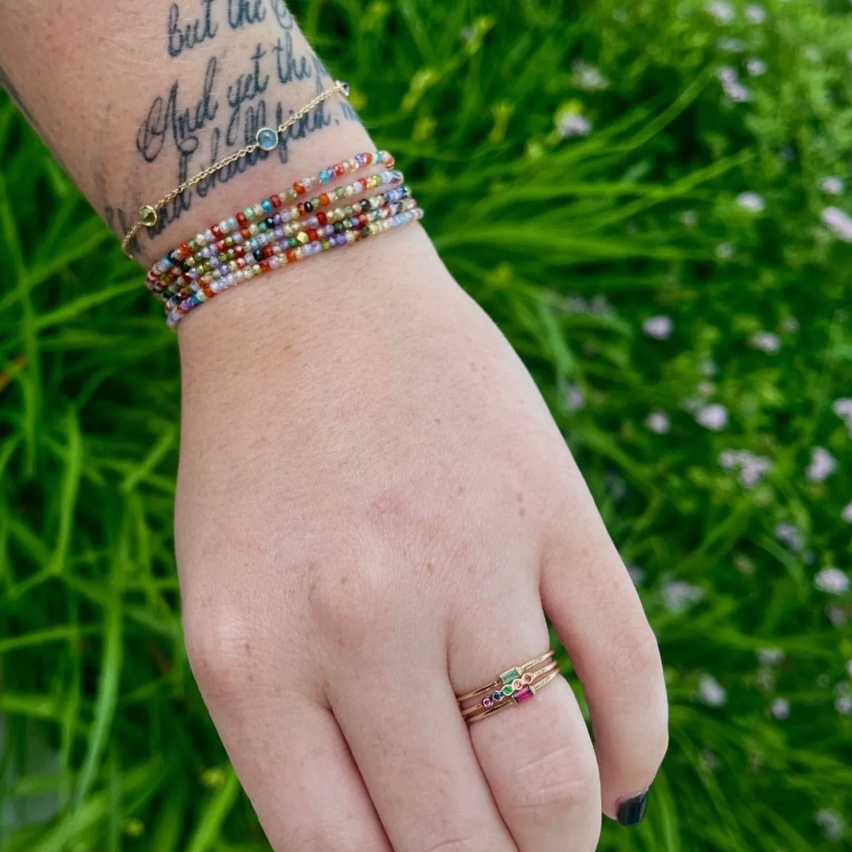 Multi Colored CZ Wrap Bracelet & Necklace
