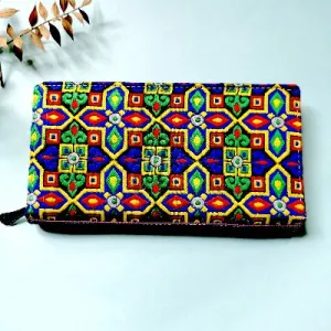 Multicolor Designer Fabric Clutch