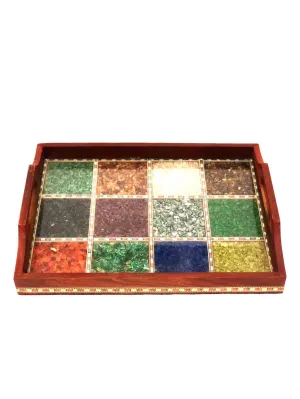 Multicolored Gemstone Tray Marvellous Indian Craftsmanship Tamrapatra